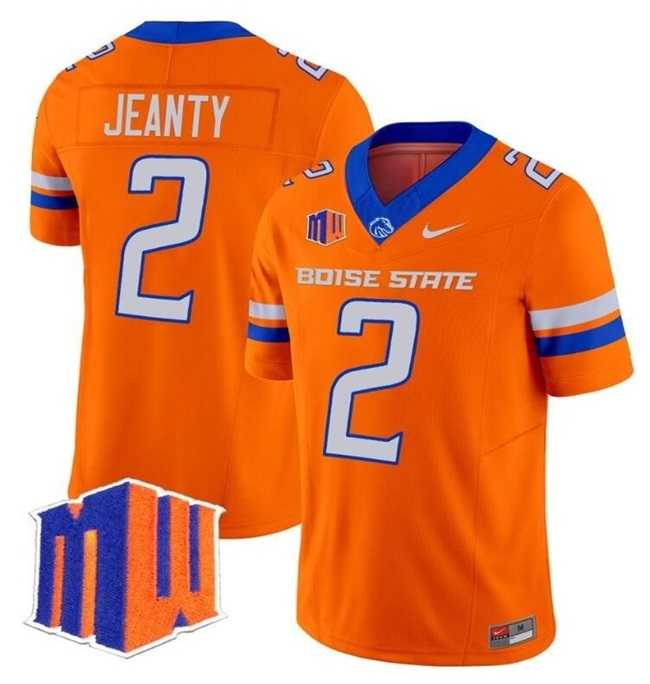 Mens Boise State Broncos #2 Ashton Jeanty Orange 2024 F.U.S.E. Vapor Limited Stitched Football Jersey Dzhi->boise state broncos->NCAA Jersey